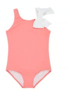 The Beaufort Bonnet Company Coral One-Piece Swimsuit with Bow Sz 8